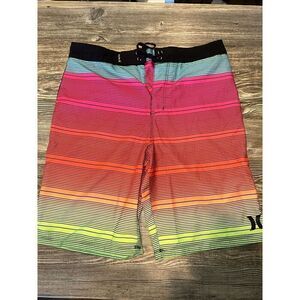 Hurley Board Shorts Mens 16/28 Multicolored Swimming Skurfing Phantom Summer. R